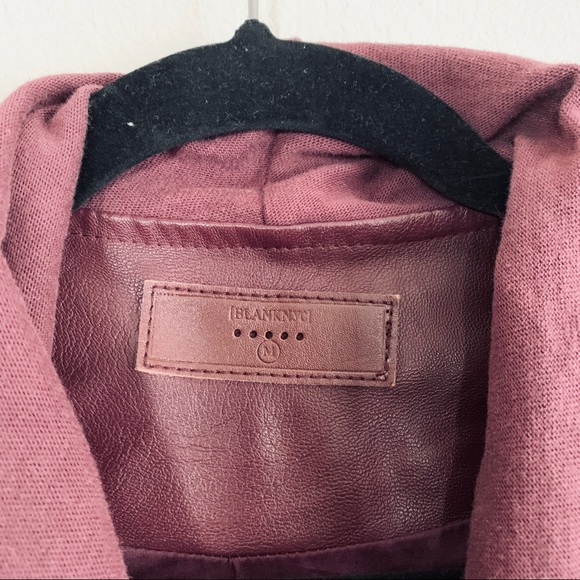 BLANKNYC Faux Leather Burgundy Asymmetrical Jacket - Picture 4 of 5